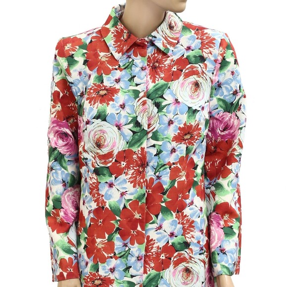 Frances Valentine Rose Garden Balmacaan Coat Jacket Printed Long Sleeve S 279915 - Picture 8 of 11